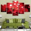 Rose Red Love - Nature 5 Panel Canvas Art Wall Decor