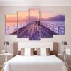 Rosy Sky - Nature 5 Panel Canvas Art Wall Decor