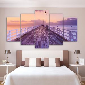 Rosy Sky - Nature 5 Panel Canvas Art Wall Decor