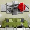 Rrose Flower Wood Board - Nature 5 Panel Canvas Art Wall Decor