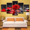 Rrose Flowers Stone Petal - Nature 5 Panel Canvas Art Wall Decor