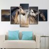 Running Horses - Animal 5 Panel Canvas Art Wall Decor