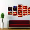 Rusted Flag - Abstract 5 Panel Canvas Art Wall Decor