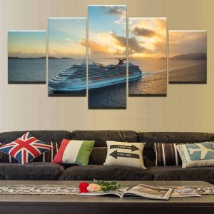 Sail Ship 10 - Space 5 Panel Canvas Art Wall Decor