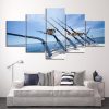 Saltwater 1 - Fishing 5 Panel Canvas Art Wall Decor