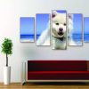 Samoyed Puppy - Animal 5 Panel Canvas Art Wall Decor