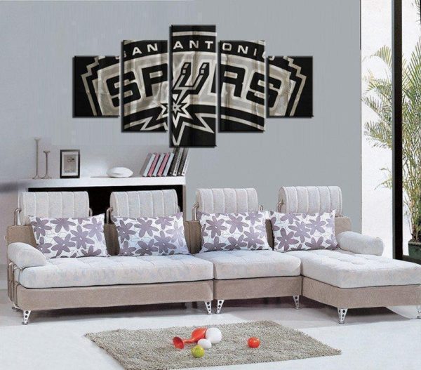 San Antonio Spurs NBA Basketball - 5 Panel Canvas Art Wall Decor