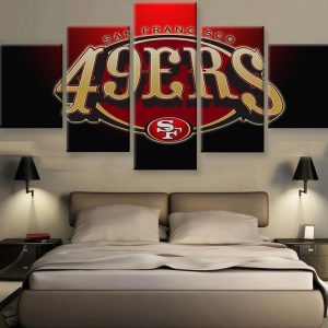 San Francisco 49ers Football Team Football - 5 Panel Canvas Art Wall Decor