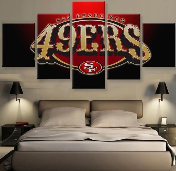 San Francisco 49ers Football Team Football - 5 Panel Canvas Art Wall Decor