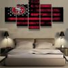 San Francisco 49ers Logo American Flag Football - 5 Panel Canvas Art Wall Decor