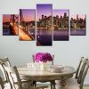 San Francisco At Night - Nature 5 Panel Canvas Art Wall Decor