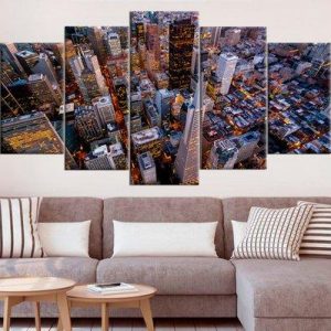 San Francisco Downtown - Nature 5 Panel Canvas Art Wall Decor