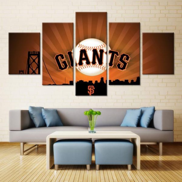 San Francisco Giants Baseball Team - Sport 5 Panel Canvas Art Wall Decor