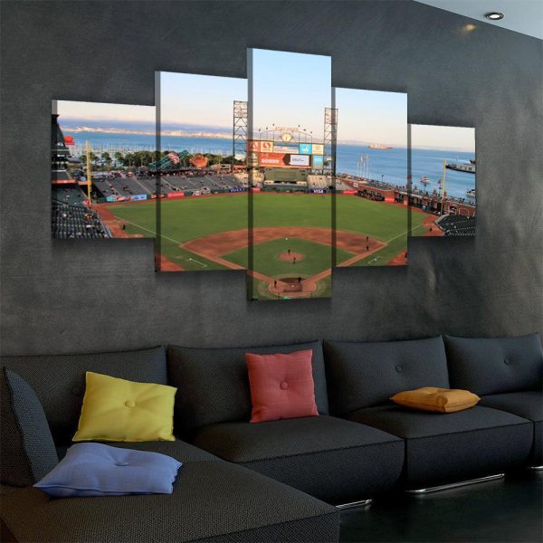 San Francisco Giants Stadium Baseball - 5 Panel Canvas Art Wall Decor