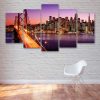 San Francisco Oakland Bay Bridge - Nature 5 Panel Canvas Art Wall Decor