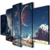 Saturn Alien Planet Landscape - Space 5 Panel Canvas Art Wall Decor