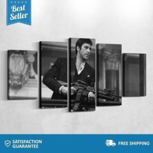 Scarface Tony Black And White Celebrity - 5 Panel Canvas Art Wall Decor