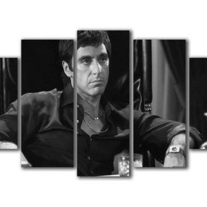 Scarface Tony Montana Character 1 Celebrity - 5 Panel Canvas Art Wall Decor