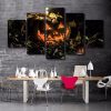 Scary Pumpkin - Halloween 5 Panel Canvas Art Wall Decor