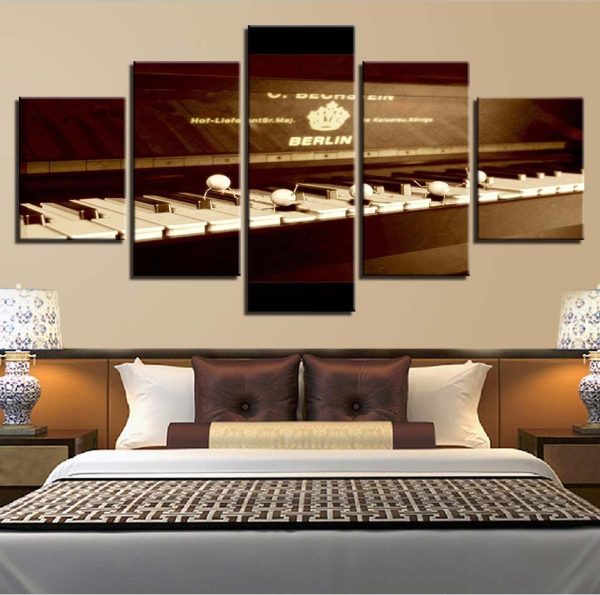 Score Piano Still Life 3 - Music 5 Panel Canvas Art Wall Decor