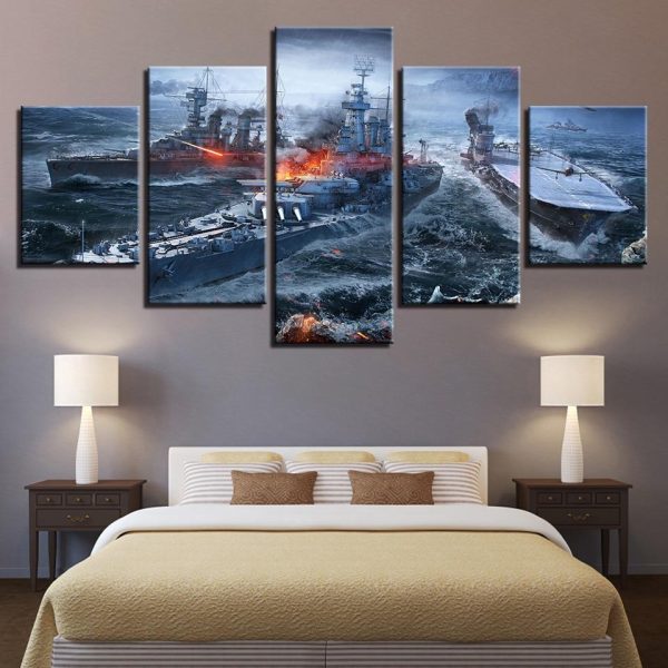 Sea 8 - Ocean 5 Panel Canvas Art Wall Decor