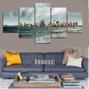 Sea And Sky - Space 5 Panel Canvas Art Wall Decor