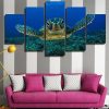 Sea Turtle Love - Animal 5 Panel Canvas Art Wall Decor