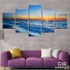 Sea Waves - Space 5 Panel Canvas Art Wall Decor