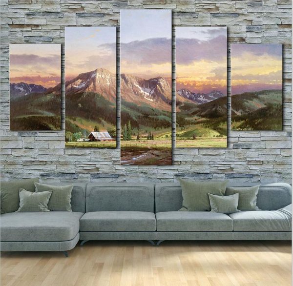 Seascape 10 - Space 5 Panel Canvas Art Wall Decor