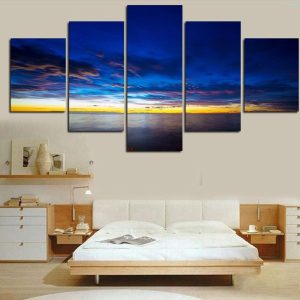 Seascape 11 - Space 5 Panel Canvas Art Wall Decor