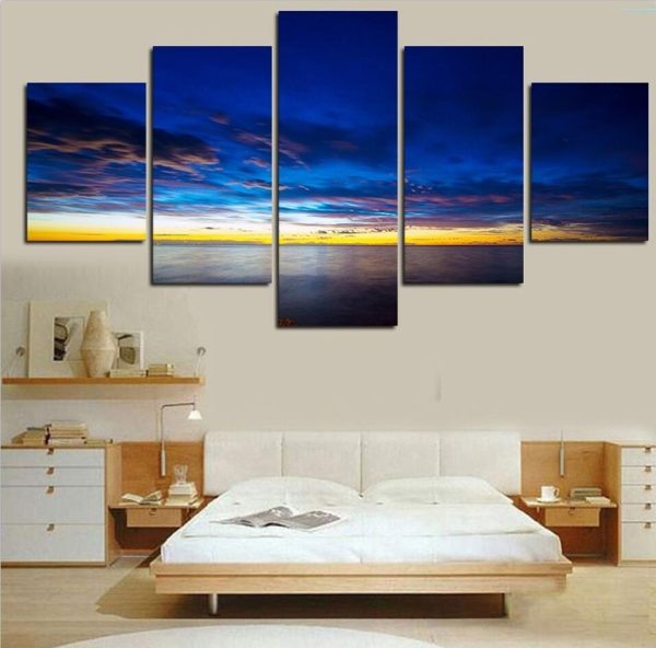 Seascape 11 - Space 5 Panel Canvas Art Wall Decor