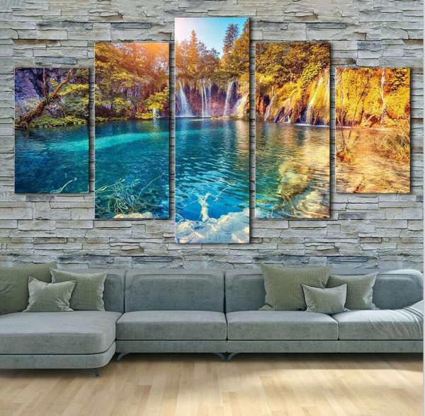 Seascape 4 - Space 5 Panel Canvas Art Wall Decor