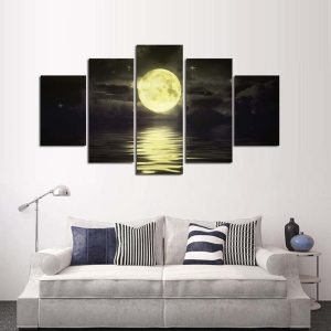 Seascape 5 - Space 5 Panel Canvas Art Wall Decor