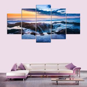 Seascape 6 - Space 5 Panel Canvas Art Wall Decor