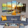 Seascape 7 - Space 5 Panel Canvas Art Wall Decor