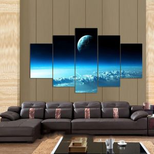 Seascape 9 - Space 5 Panel Canvas Art Wall Decor