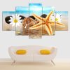 Seascape And Shells - Space 5 Panel Canvas Art Wall Decor