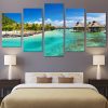 Seasight Seascape Beach Wooden House 01 - Nature 5 Panel Canvas Art Wall Decor