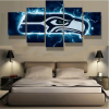 Seattle Seahawks American Football Sport - 5 Panel Canvas Art Wall Decor