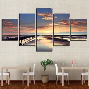 Seaview 1 - Space 5 Panel Canvas Art Wall Decor