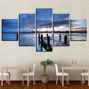 Seaview 2 - Space 5 Panel Canvas Art Wall Decor