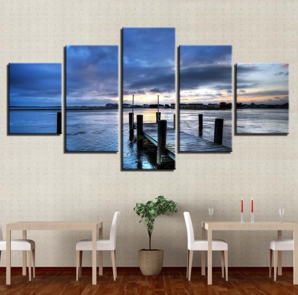 Seaview 2 - Space 5 Panel Canvas Art Wall Decor