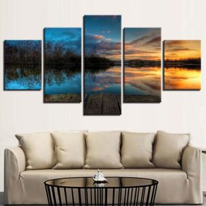 Seaview 4 - Space 5 Panel Canvas Art Wall Decor