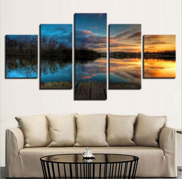 Seaview 4 - Space 5 Panel Canvas Art Wall Decor