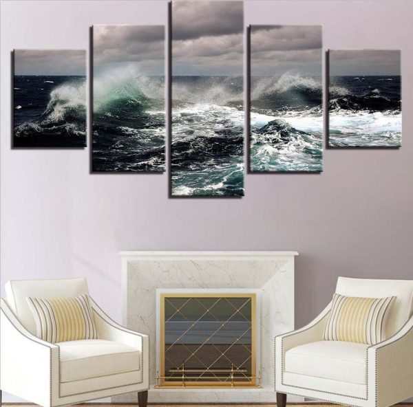 Seaview 5 - Space 5 Panel Canvas Art Wall Decor