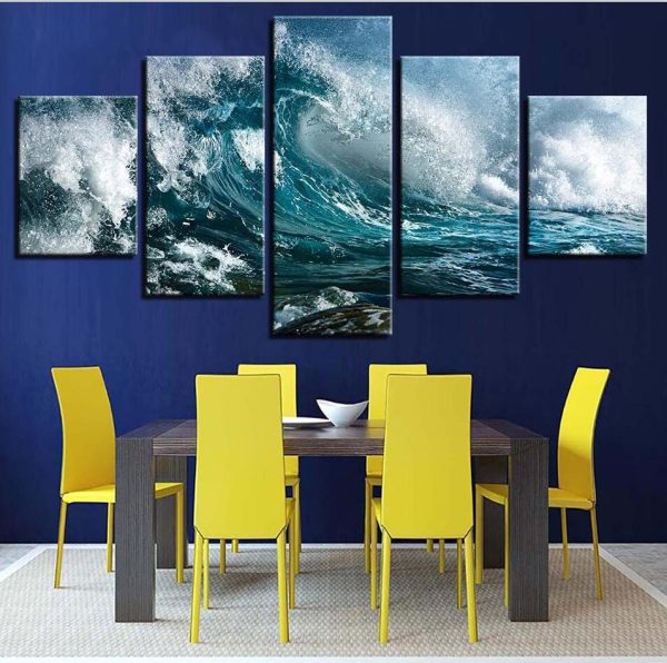 Seaview 6 - Space 5 Panel Canvas Art Wall Decor