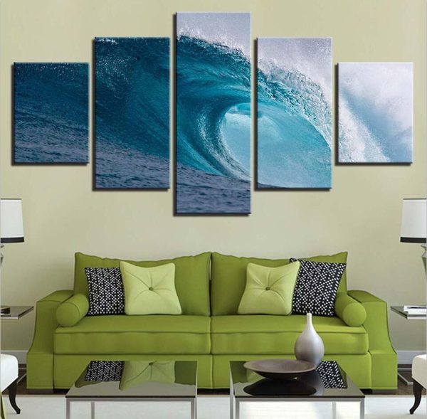 Seaview 7 - Space 5 Panel Canvas Art Wall Decor