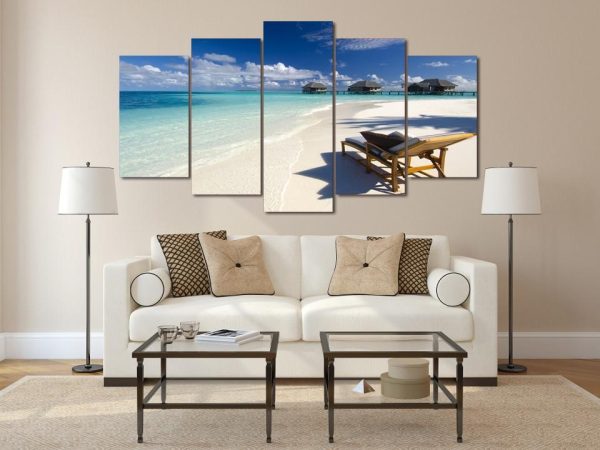 Seaview Beach - Nature 5 Panel Canvas Art Wall Decor