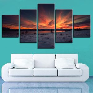 Seaview Mountain 2 - Nature 5 Panel Canvas Art Wall Decor