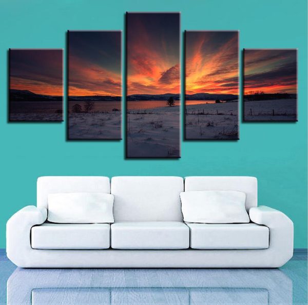 Seaview Mountain 2 - Nature 5 Panel Canvas Art Wall Decor